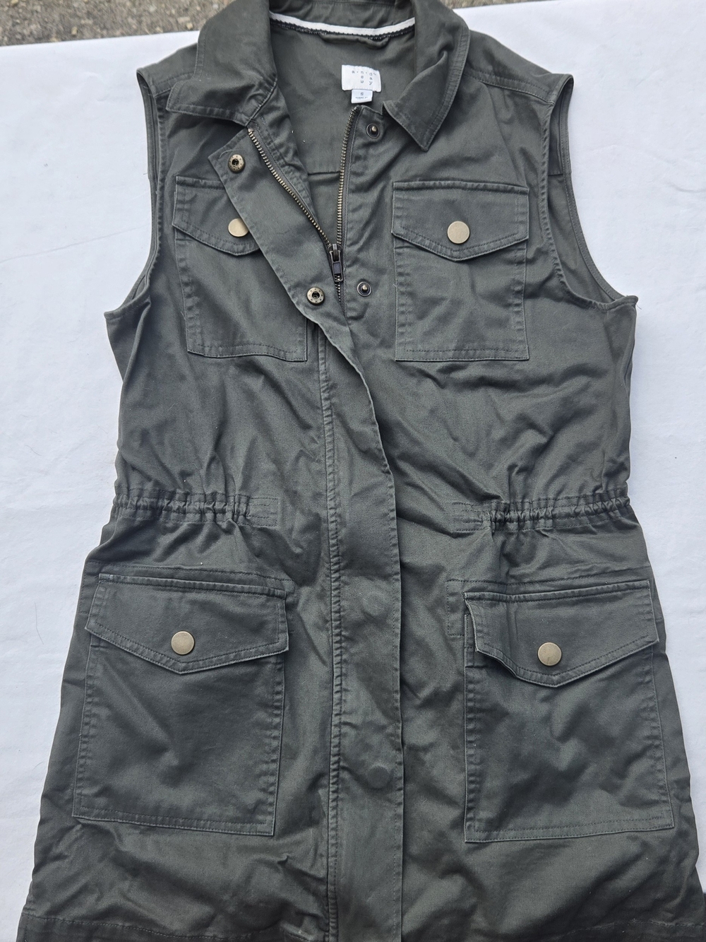 a new day Olive Green Utility Vest with Front Pockets